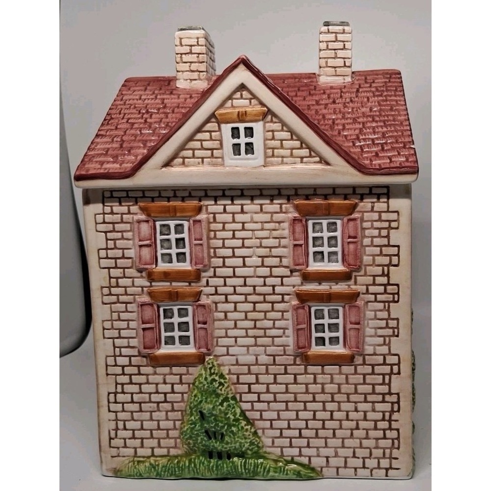 Ceramic House Canister Pink Roof Cottage Style Good Condition "Read" - Picture 4 of 16